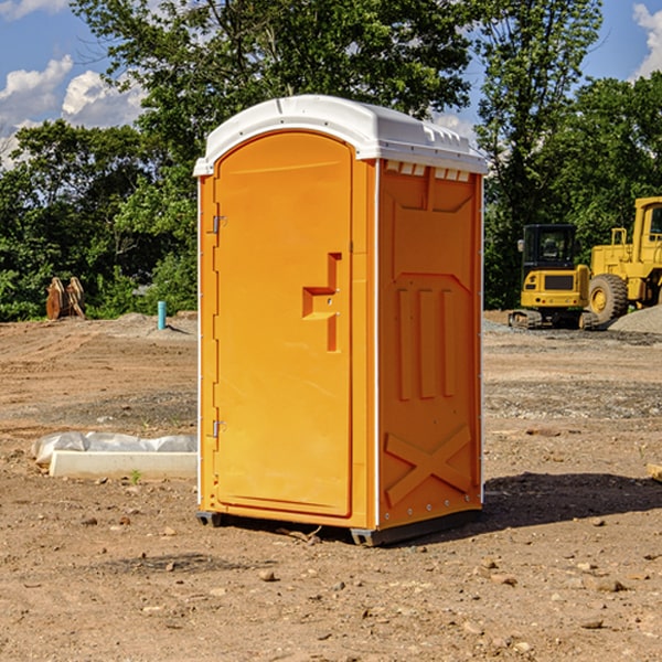 how often are the portable restrooms cleaned and serviced during a rental period in Dearing Kansas